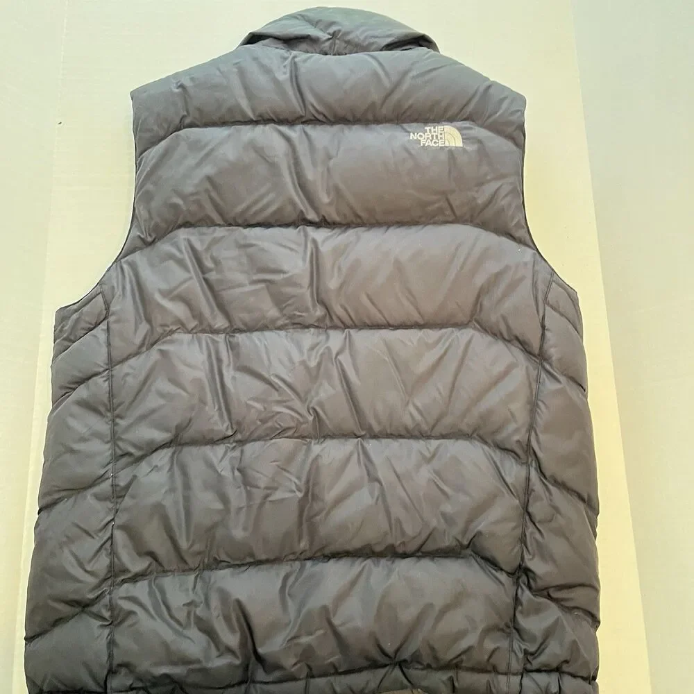 The North Face 550 Down Puffer Vest Mens Medium Black Full Zip Insulated Jacket